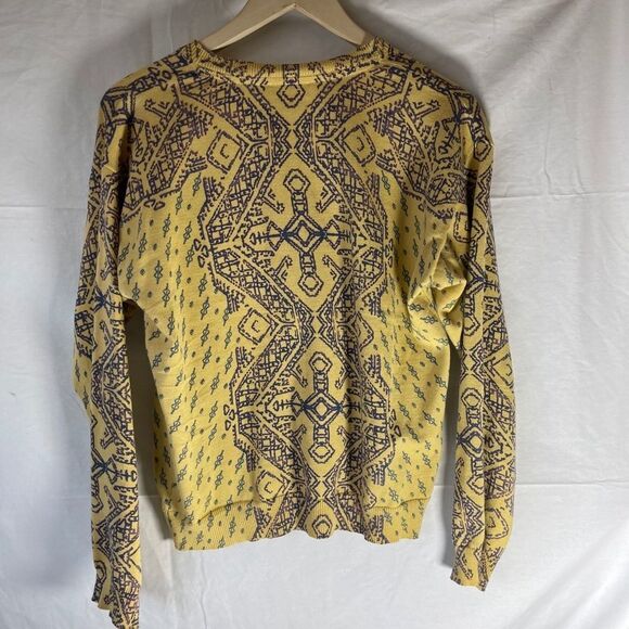 Sundance Yellow Aztec Baja Button Front Cardigan Sz M - Picture 2 of 4